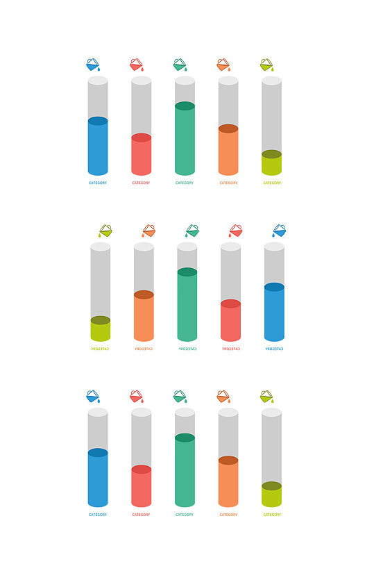 创意ppt柱形图元素