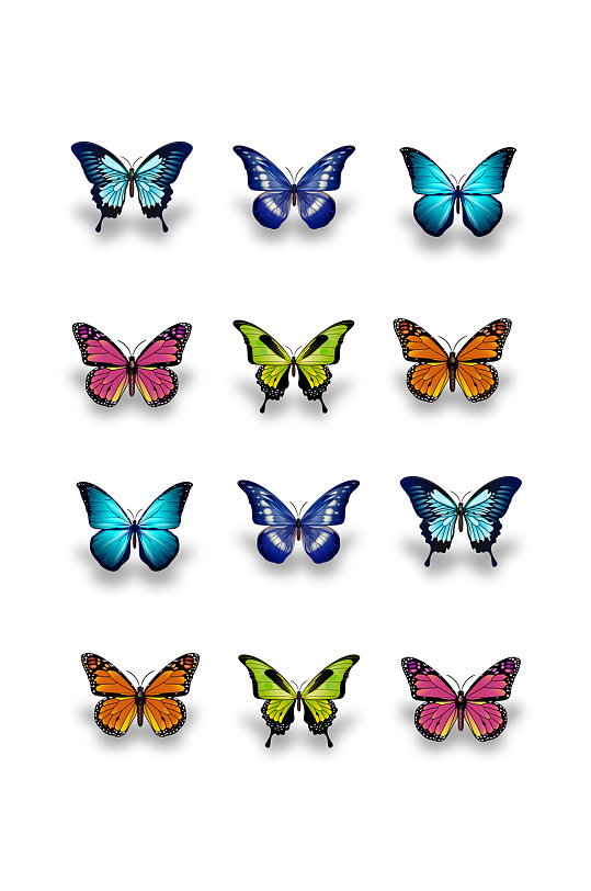 彩色蝴蝶昆虫设计元素