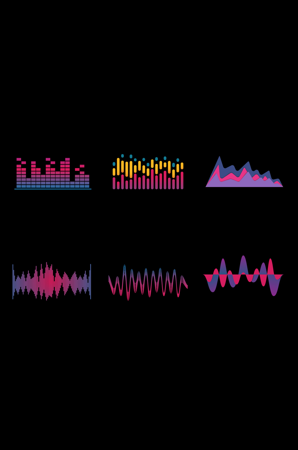 彩色声波音乐曲线线条素材