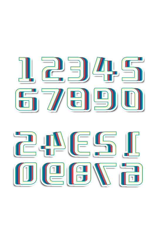 数字元素字体设计图标