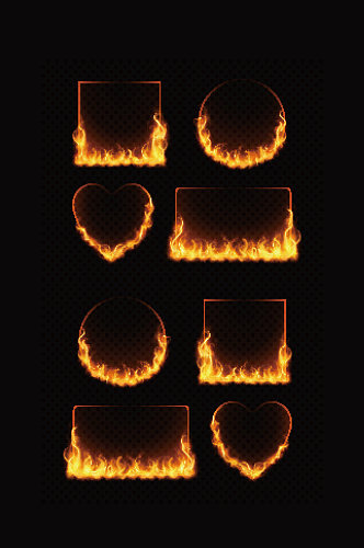 火焰框真实集燃烧几何图形元素