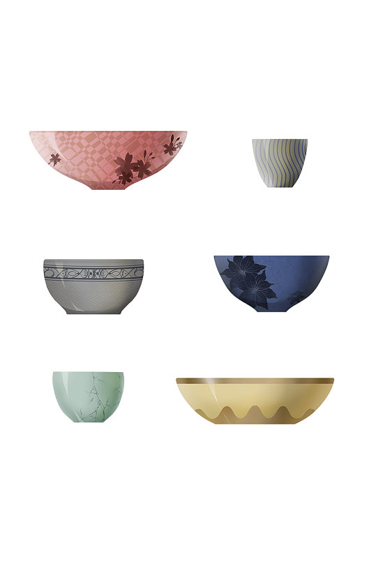 日式陶瓷碗茶杯免抠素材