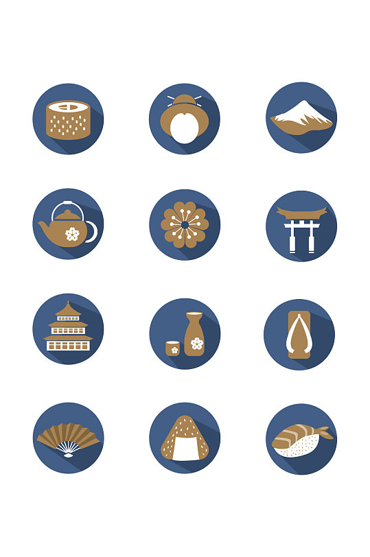 矢量日式风格图标及元素