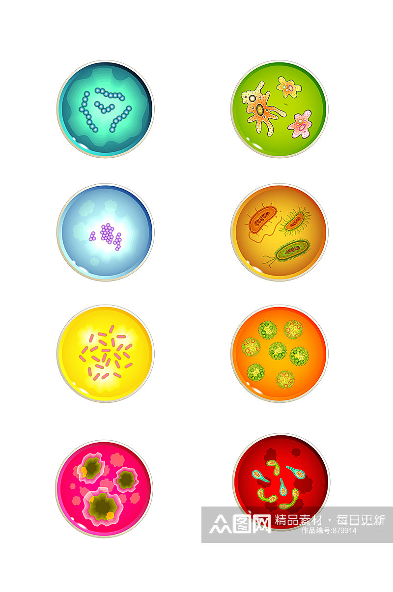 显微镜下的细菌设计元素素材