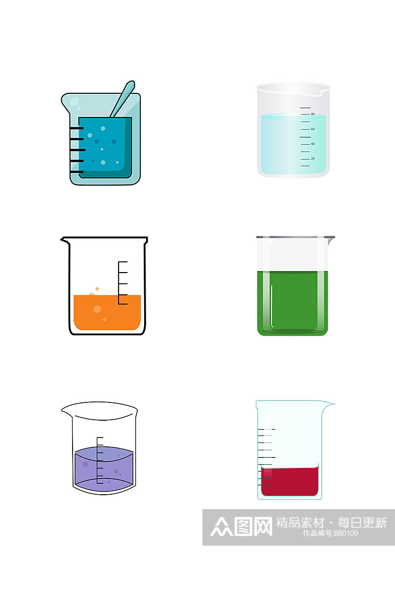 化学实验烧杯量杯 化学元素素材