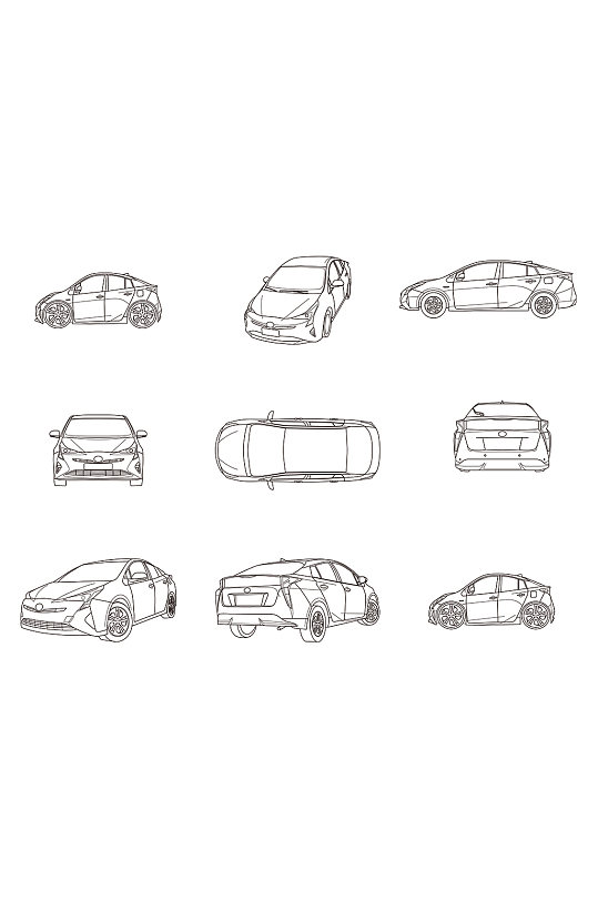 线描汽车设计素材-众图网