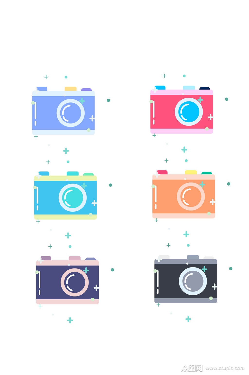 波普艺术卡通照相机贴纸