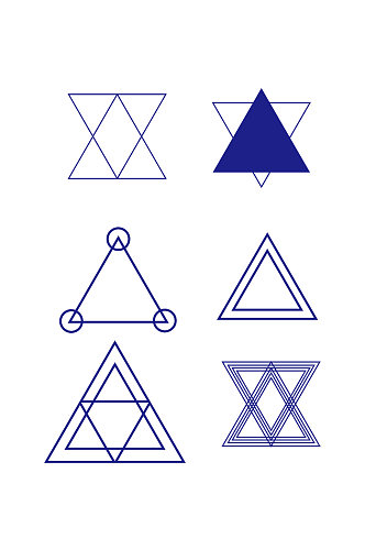 单线型三角素材元素