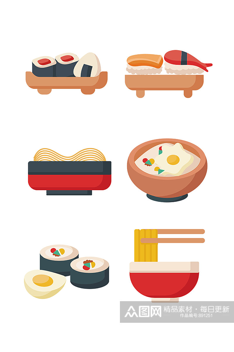 日式料理食物相关图标素材