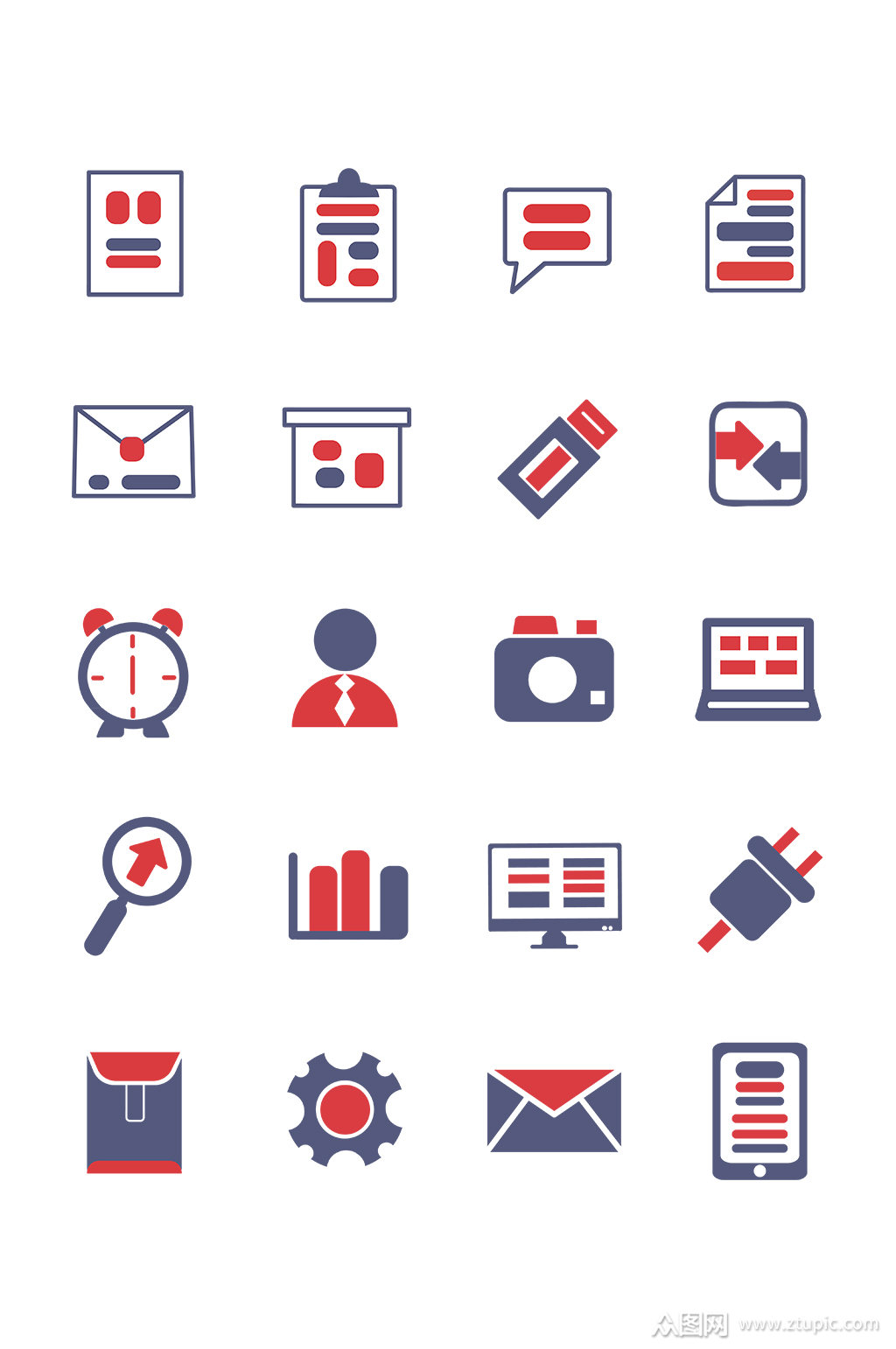 商务图标双色系谈判图标元素