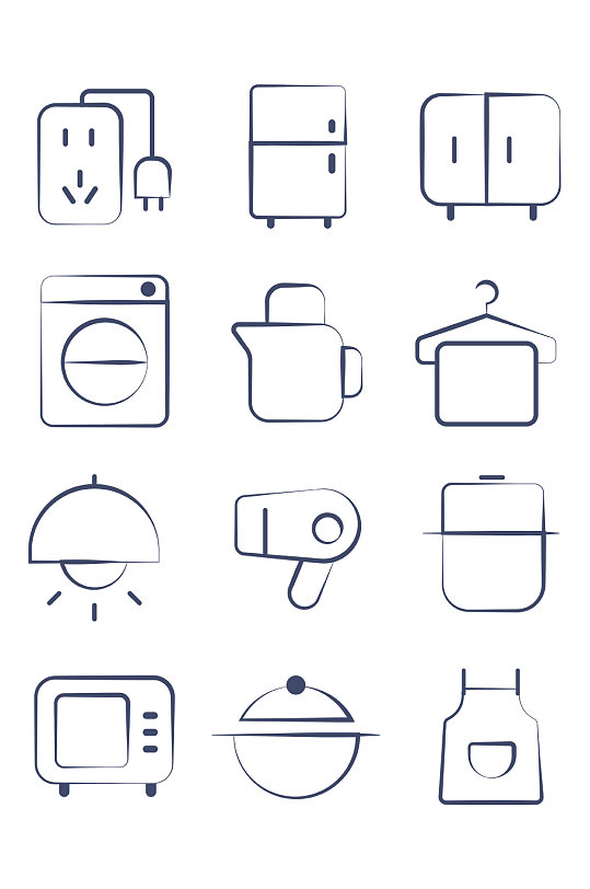 冰箱方便图标冰箱图标元素-众图网