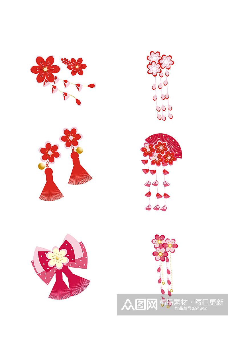 日系粉色樱花柔和糖果色可爱素材