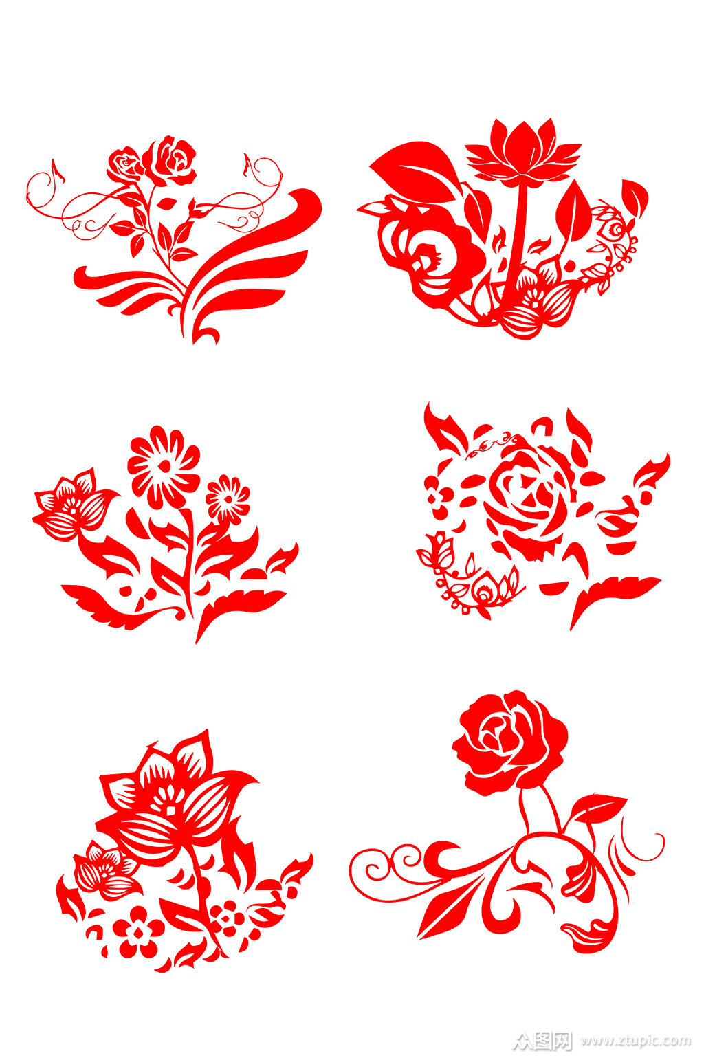 镂空花纹窗花剪纸花纹模板下载-编号891638-众图网