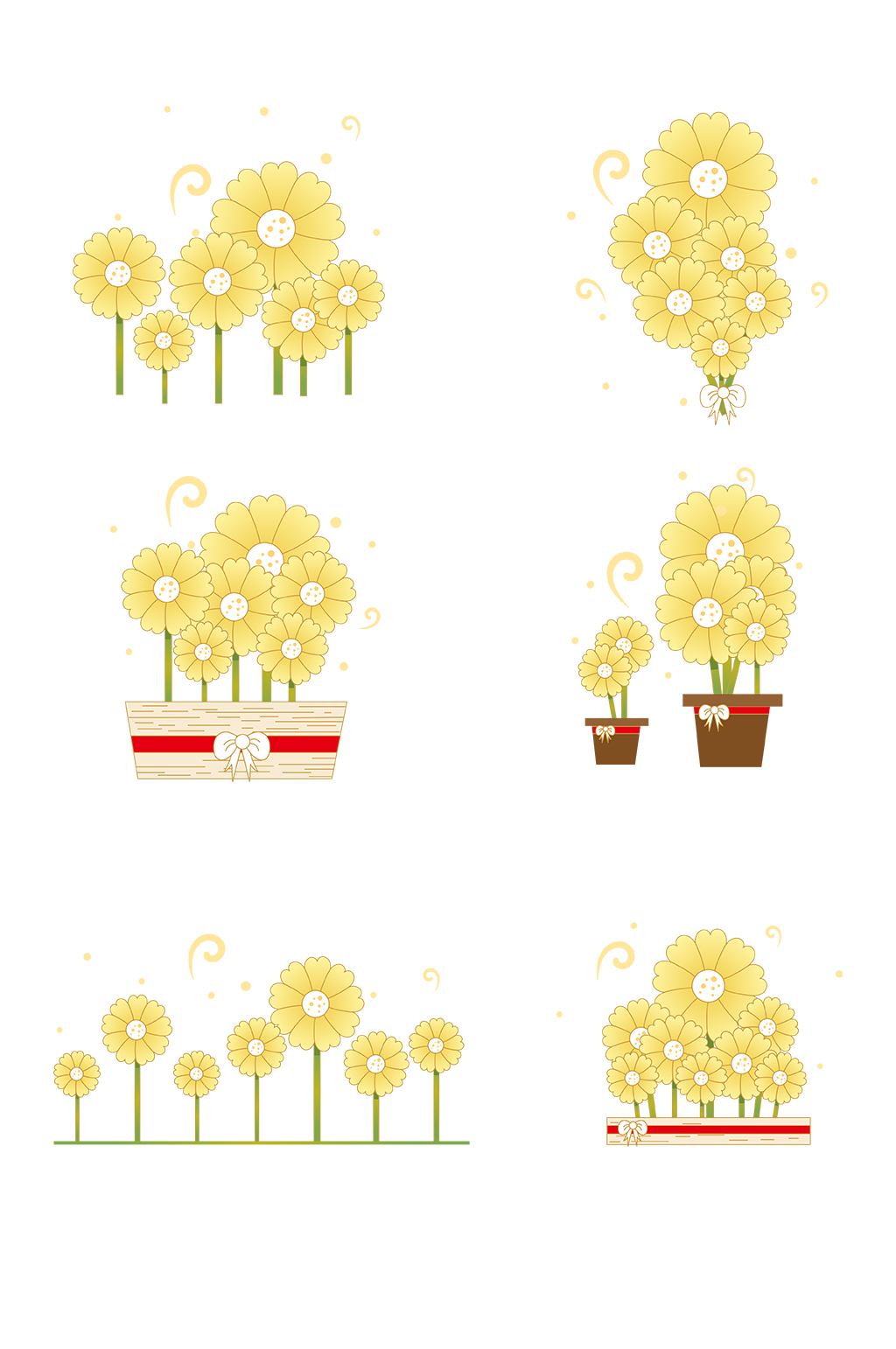 矢量小清新花朵菊花素材