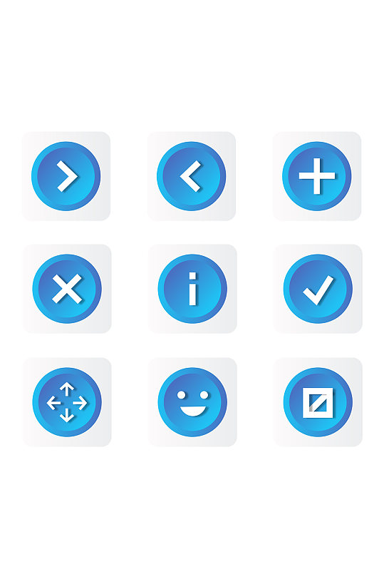 圆型按钮图标素材元素