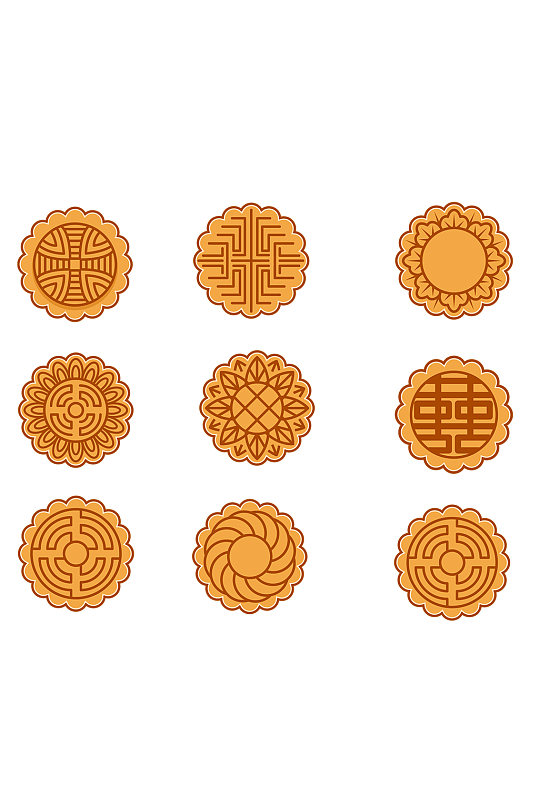 手绘中秋节月饼设计素材