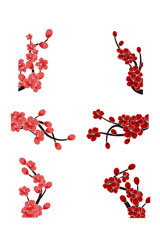 梅花水墨画矢量插画图片 梅花水墨画矢量插画素材下载 众图网