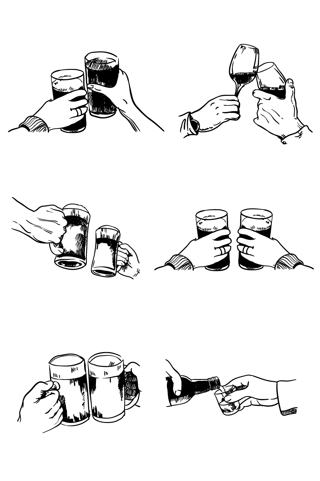 正在喝酒的人简笔画图片