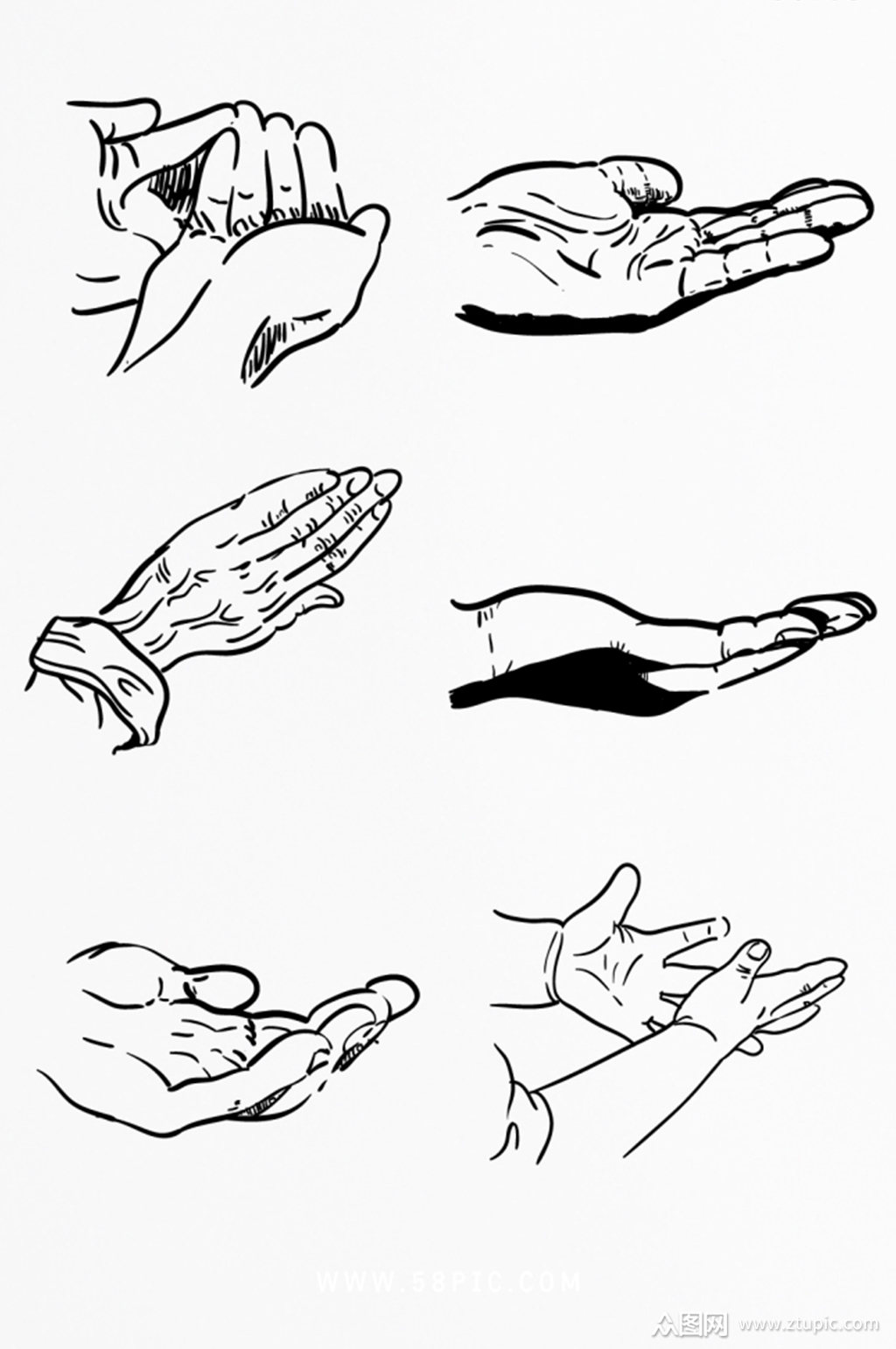 装饰图案-伸手做握手状的人物-好图网