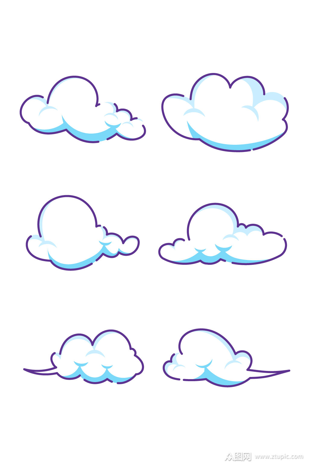 mbe风格云彩png手绘白云