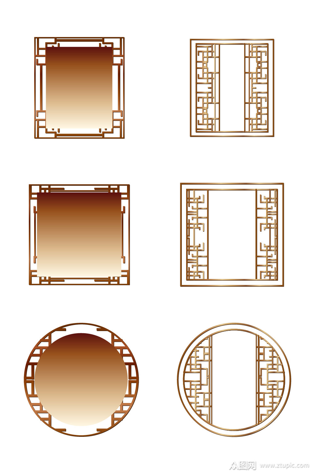 >中国风线条木质创意窗户