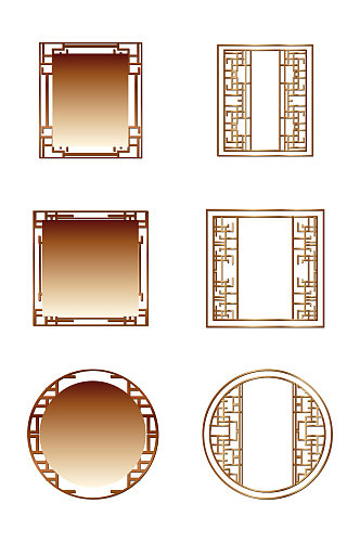 中国风线条木质创意窗户