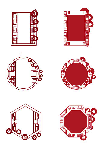 喜庆中国风手绘边框新年边框装饰素材