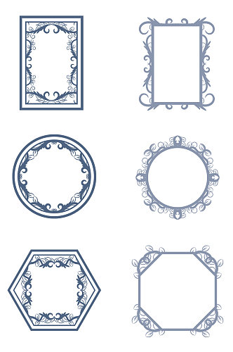 复古花纹元素线框