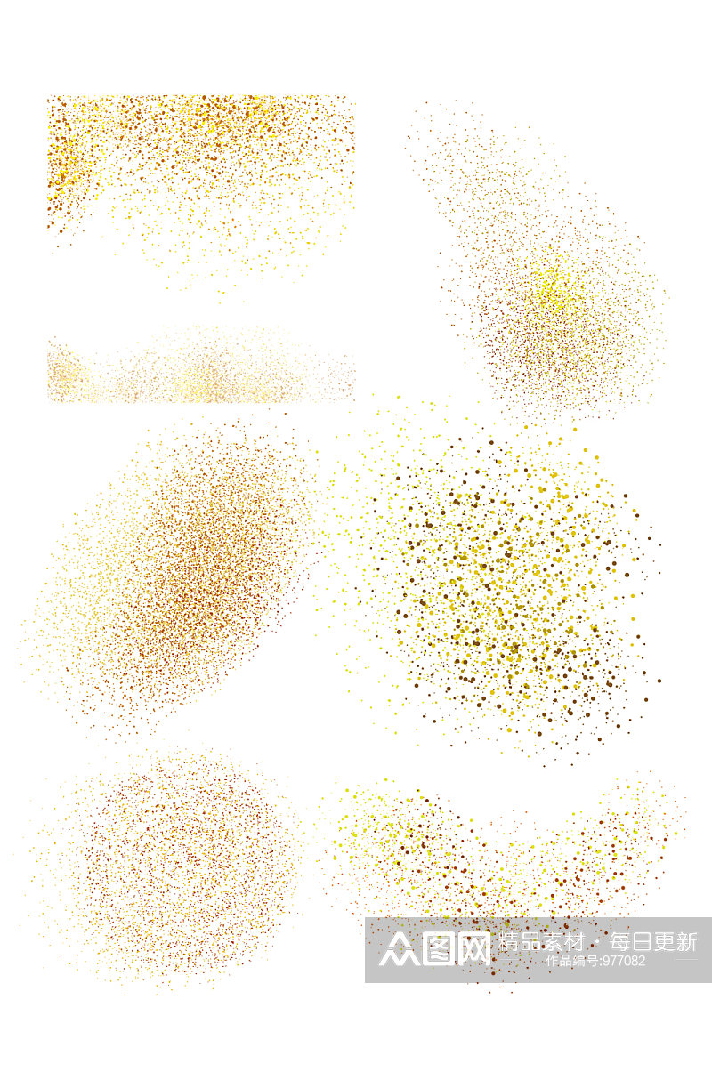 金色粉状金沙颗粒装饰图案素材