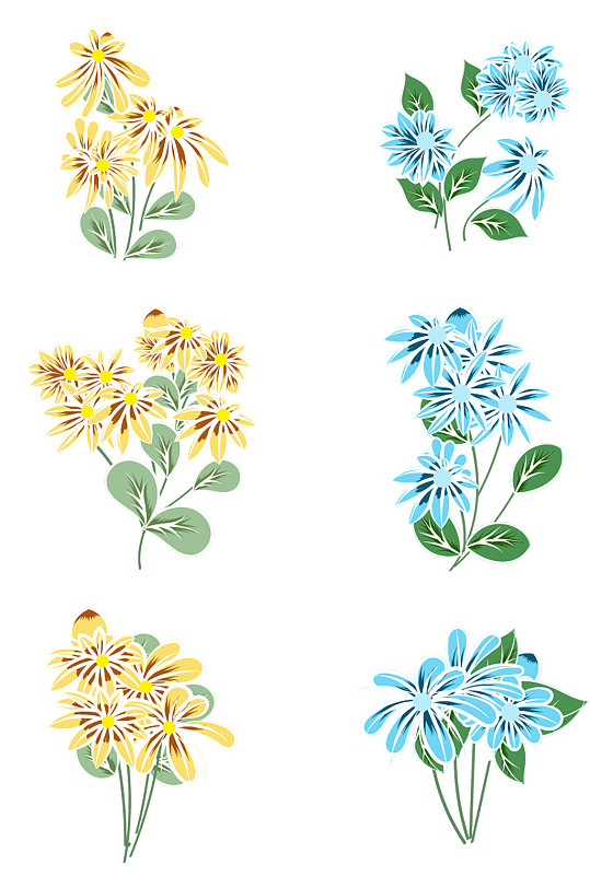 卡通小菊花手绘插画