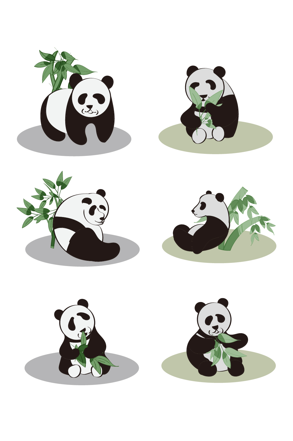 矢量手绘卡通熊猫素材