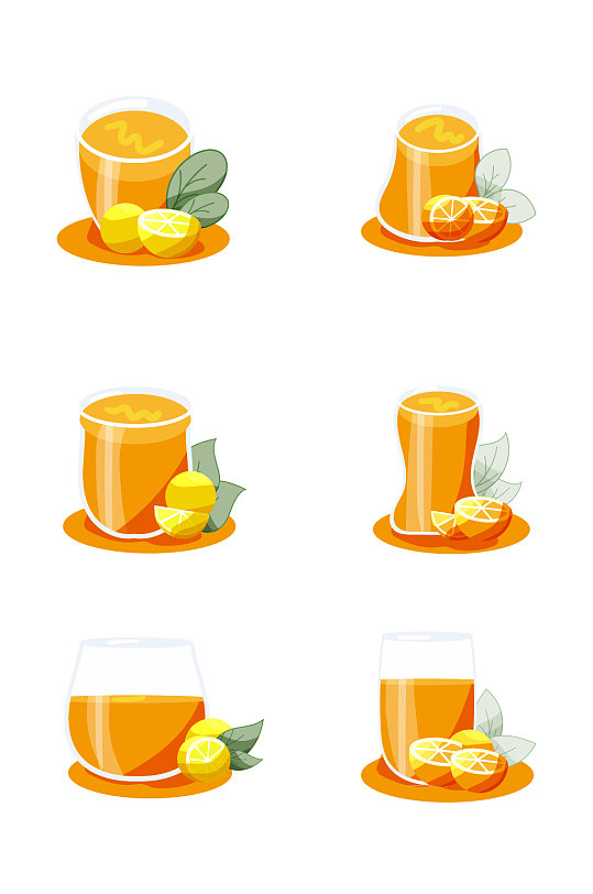 果汁橙汁长脚被玻璃杯金黄色混杯