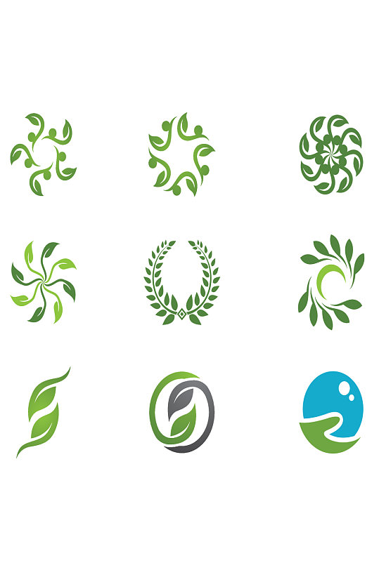 生态树徽标模板季节家庭