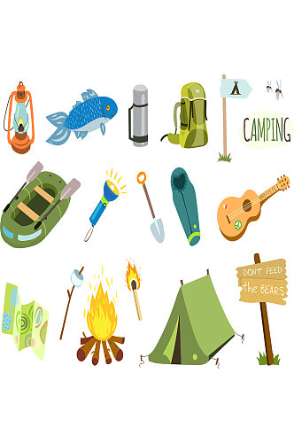 露营远足背包采集插图