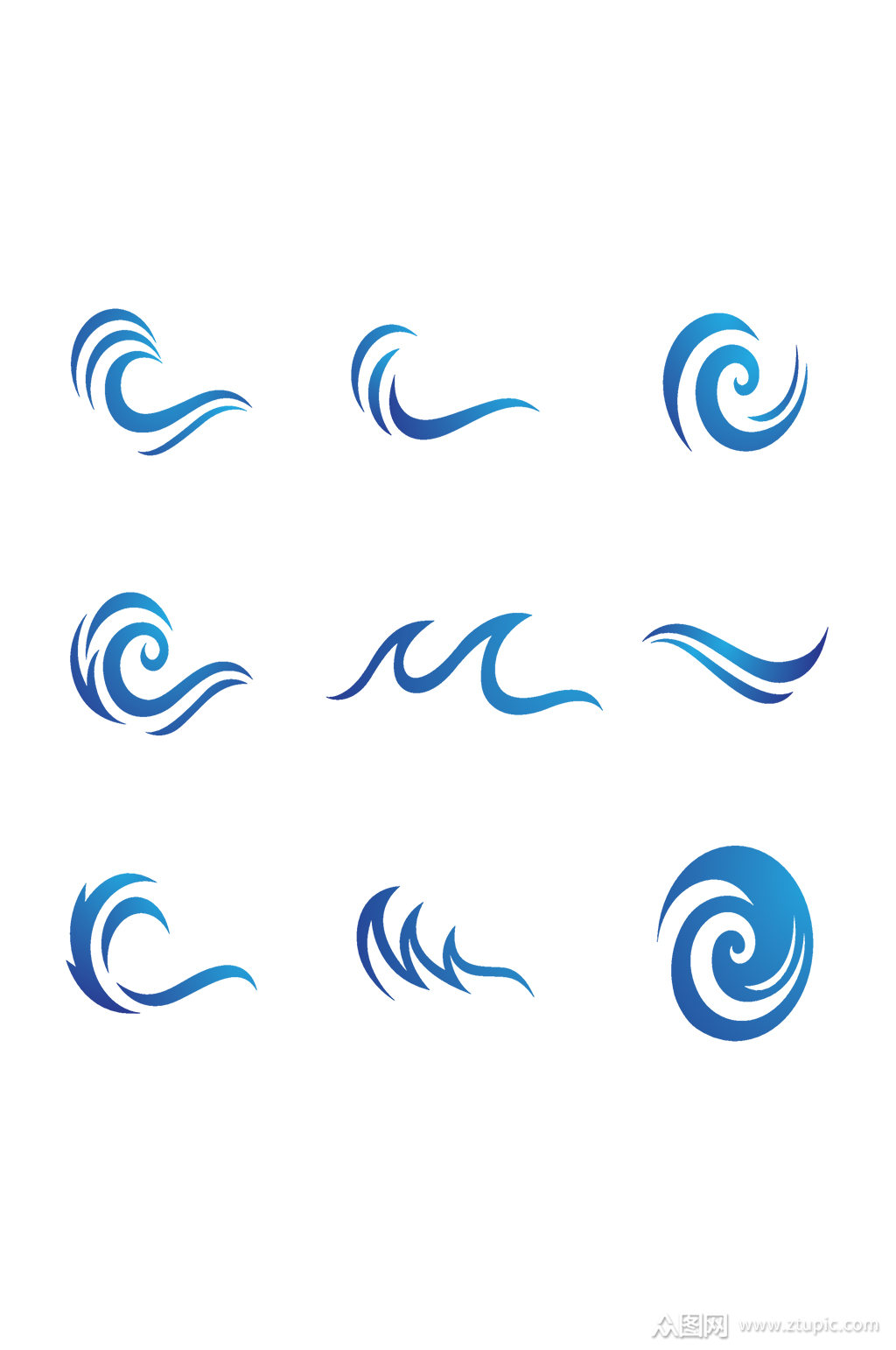 水浪标志模板c标识