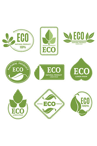 标签或生态标志设置植物绿色