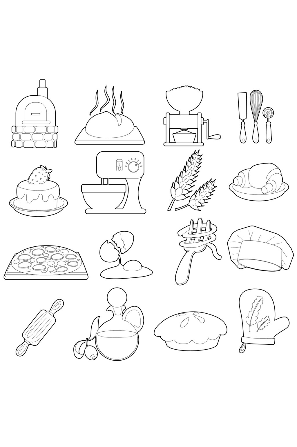 面包店生产图标设置概述16个面包店