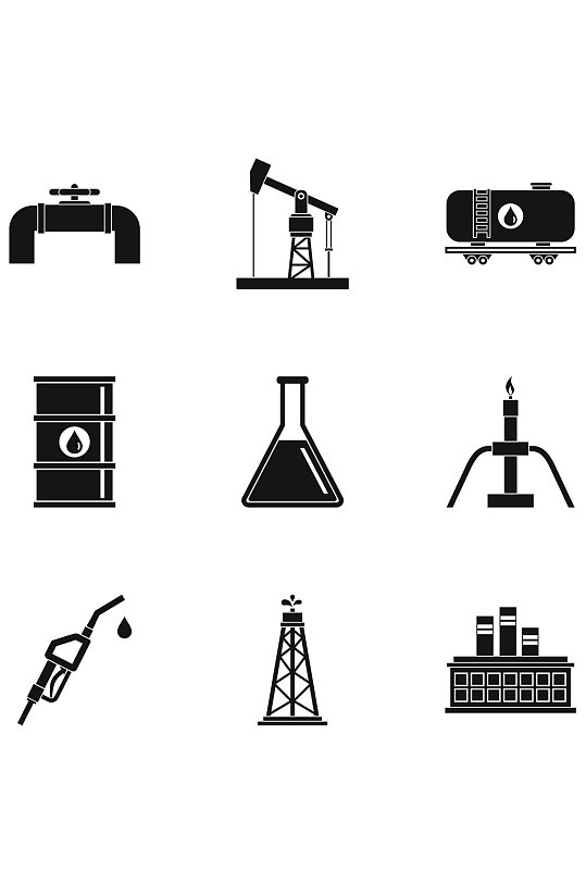 石油生产图标设置9个石油生产传染媒介