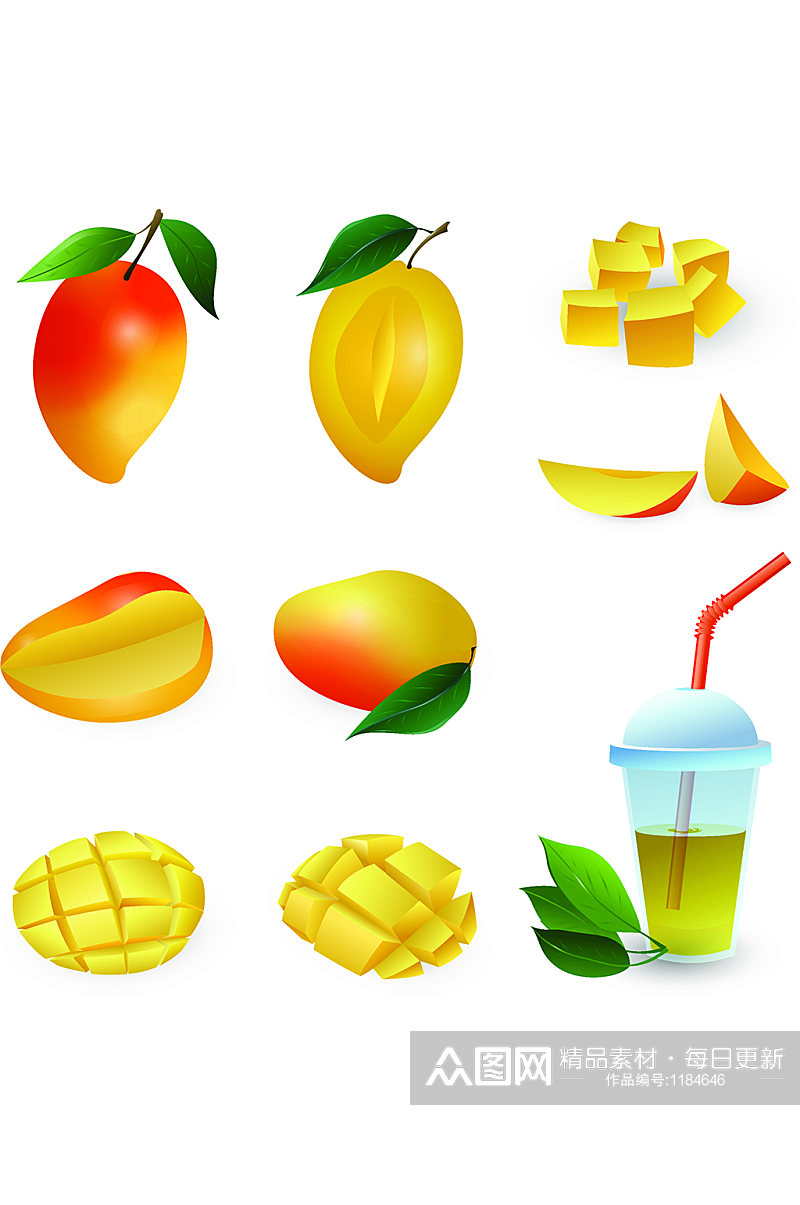 芒果的图标集动画片套芒果网络设计素材