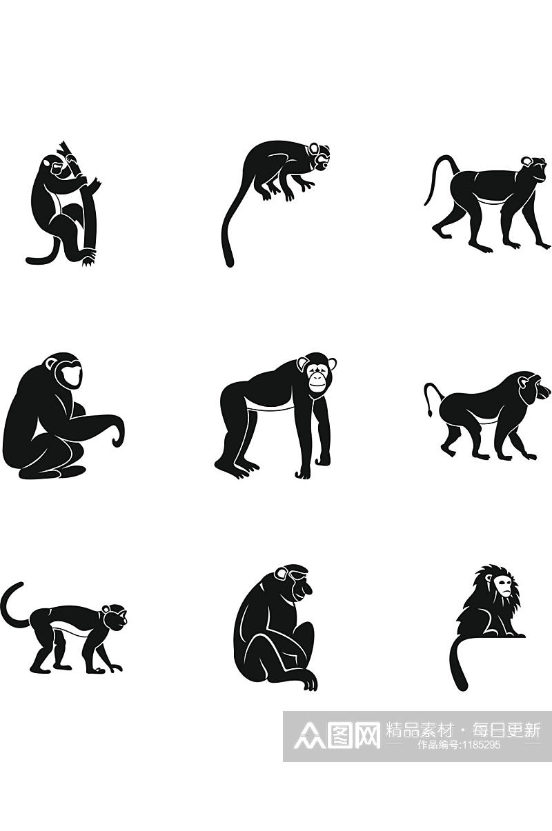 丛林猴子图标集简单的设置9丛林猴子素材