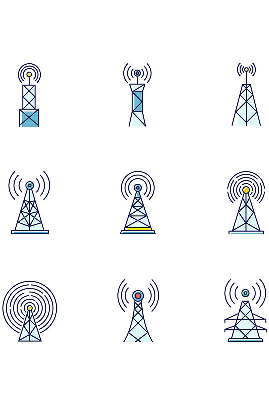 5g基站和天线rgb颜色图标设置无线