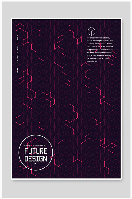 国外创意海报深色等距图案矢量创意海报