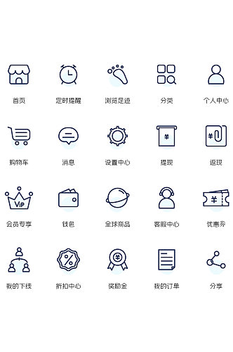 电商商城图标集合icon