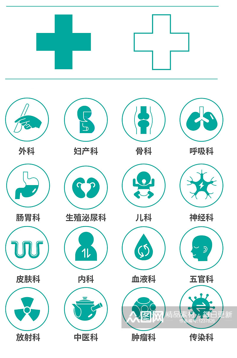 矢量图医院科室图标icon素材下载-众图网
