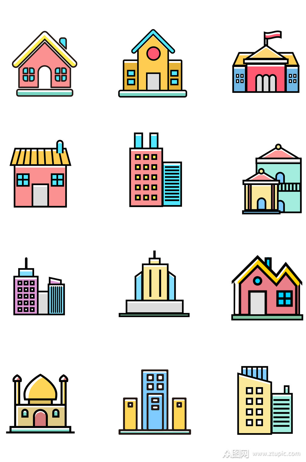 卡通房子图标icon