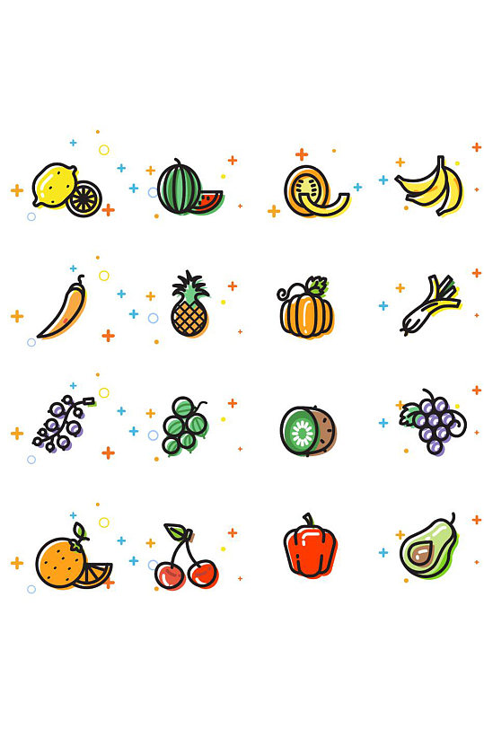 生鲜水果图标logo立即下载ui设计食品icon图标可爱黄色头像表演图标