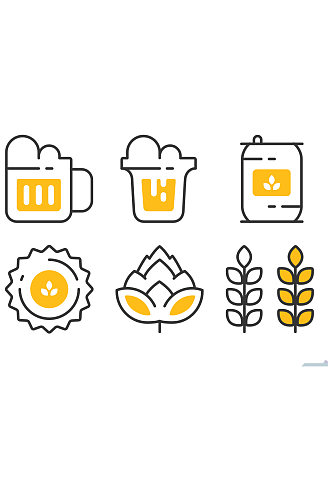 啤酒标志矢量图标icon