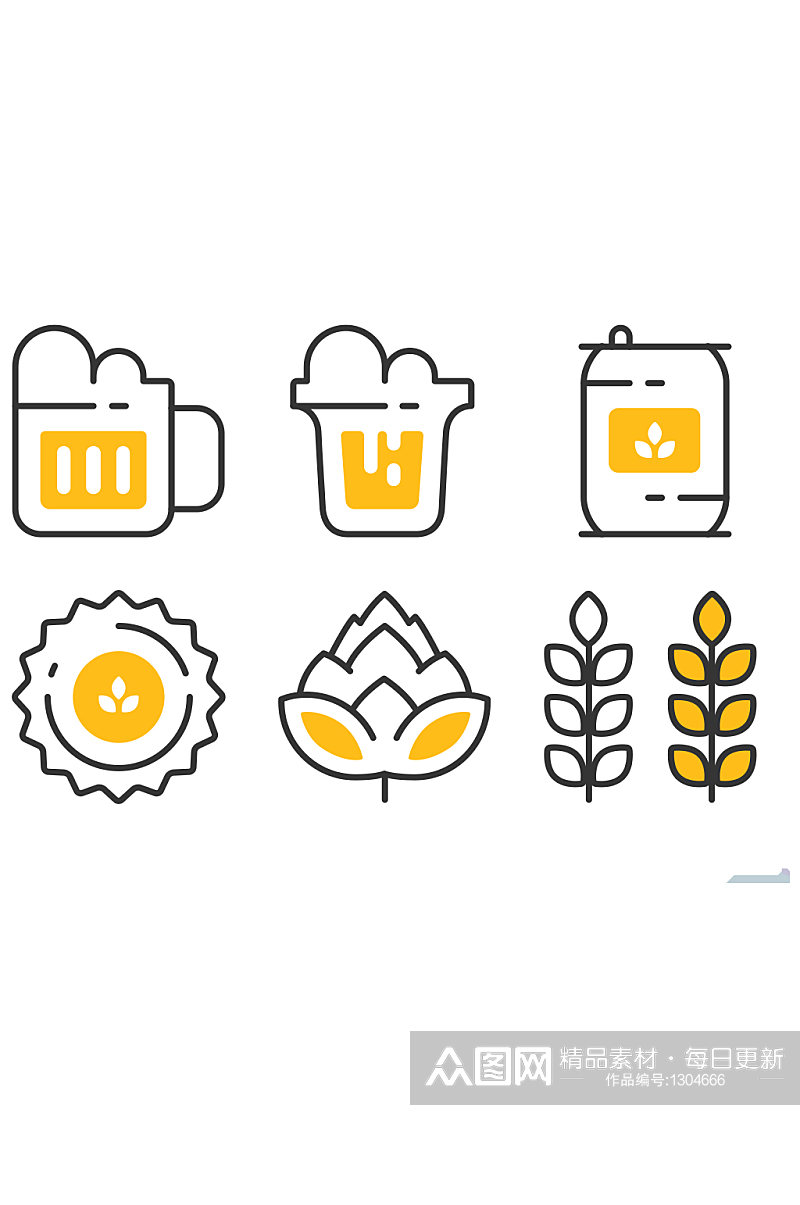 啤酒标志矢量图标icon素材