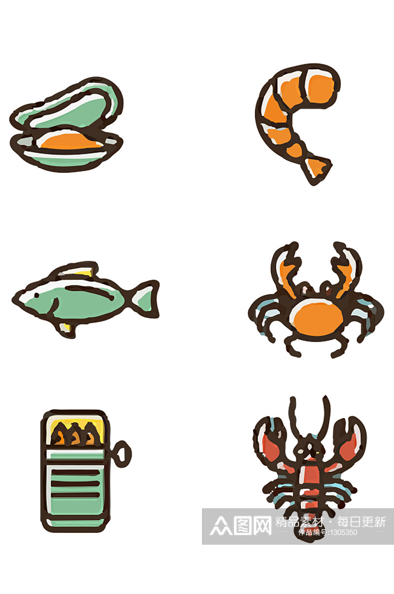 小龙虾大排档美食icon素材