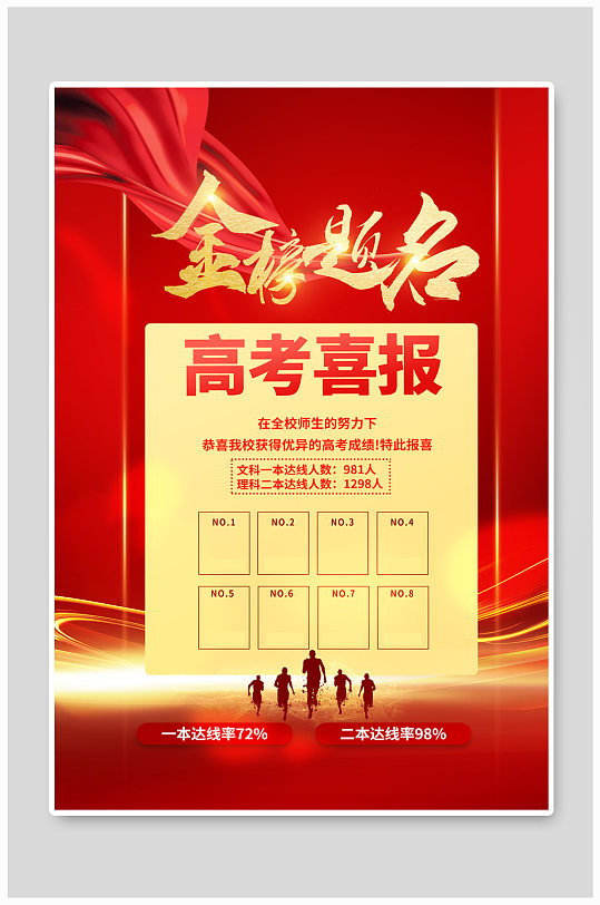 金榜题名高考喜报创意海报